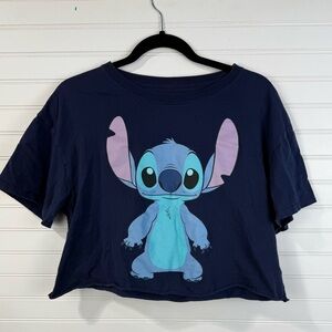 Disney Lilo & Stitch women’s cropped blue graphic tshirt. Size XL.